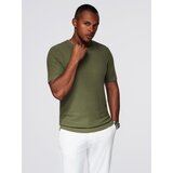 Ombre Structured knitted shirt for men - olive | Shoptok.si