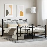 Maison Chic Kovinski Posteljni okvir - Dvoposteljna postelja - Zakonska postelja z vzglavjem in vznožjem črn 183x213 cm, (21696091) | Shoptok.si