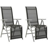 Maison Chic Nastavljiv Vrtni Stoli - Stol za vrt 2 kosa tekstil in aluminij srebrn JS10, (21877202) | Shoptok.si