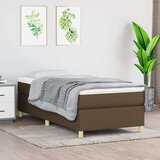  Box spring postelja z vzmetnico temno rjava 80x200 cm blago, (20791559) Cene