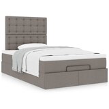 vidaXL Otomanski okvir kreveta s madraca smeđesivi 120x190 cm tkanine | shoptok.hr