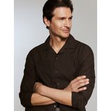 Reserved Regular košulja s visokim udjelom lana - tamnosmeđe | shoptok.hr