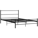 Furnova Posteljni okvir z vzglavjem brez vzmetnice črn 140x200cm kovina, (21938424) | Shoptok.si