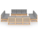The Living Store Vrtna sedežna garnitura 13-delna z blazinami trdna borovina - Vrtna Sedežna Garnitura, (21459572) | Shoptok.si