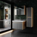 Skye_Decor Set kupatilskog ormarića sa umivaonikom i ogledalom, 3 dela, Šareni Cene