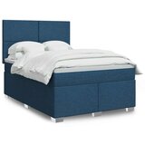 Maison Chic Box spring postelja - Vzmetna postelja z vzmetnico modra 140x190 cm blago SL24067, (21880078) | Shoptok.si