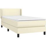  Box spring postelja z vzmetnico krem 100x200 cm umetno usnje, (20724938) | Shoptok.si