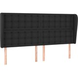  Uzglavlje s ušima crno 163x23x118/128 cm od umjetne kože | shoptok.hr