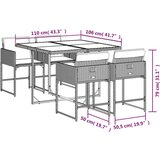  5-dijelni vrtni blagovaonski set sivi od poliratana | shoptok.hr