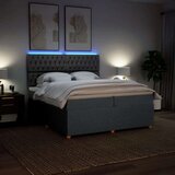  Krevet s oprugama i madracem tamnosivi 200 x 200 cm od tkanine | shoptok.hr