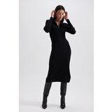 Defacto Fitted Zipper Collar Ribbed Long Sleeve Dress | Shoptok.si