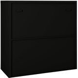 Ormarić s kliznim vratima crni 90 x 40 x 90 cm čelični | Eponuda.ba