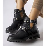 Gemre Black ankle boots with cut-out and pearls Asker | Shoptok.si