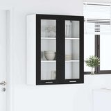 vidaXL Viseći ormarić s policom Zidne Riga Crni hrast 80 x 31 x 100 cm | shoptok.hr