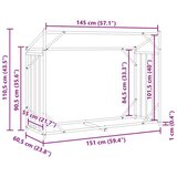 vidaXL stojalo za drva z dežnim pokrovom 151x60,5x110,5 cm | Shoptok.si
