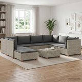  kom. Ratan Lounge Set s Jastucima GENDT Prirodni ratan - Kubu siva | shoptok.hr