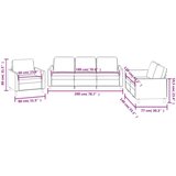  3-dijelni set sofa s jastucima krem od umjetne kože | shoptok.hr
