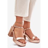 Boto Eco Leather Sandals On Heel Rose Gold Lillita | ePonuda.com