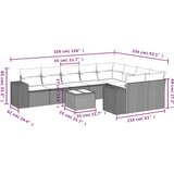  10-dijelni set vrtnih sofa s jastucima crni od poliratana | shoptok.hr