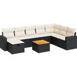 vidaXL 9-dijelni set vrtnih sofa s jastucima crni od poliratana | shoptok.hr