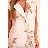 Kesi Włoski Women's set made of viscose, vest and trousers in floral beige | shoptok.hr