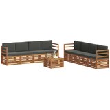  Setovi sofa 9 pcs Prirodna i antracit Čvrsto drvo akacije | shoptok.hr