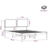  Krevetni okvir s tapiciranim uzglavljem Bijelo isprana i taupe - Bijelo isprana i taupe 140 x 190 cm | shoptok.hr