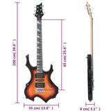 vidaXL Električna gitara za početnike s torbom smeđa-crna 4/4 39 | shoptok.hr