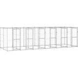 vidaXL Zunanji pasji boks pocinkano jeklo 14,52 m² | Shoptok.si