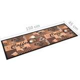  Kuhinjski tepih s uzorkom kave perivi smeđi 45 x 150 cm | shoptok.hr
