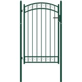 vidaXL vrata za ogradu s lučnim vrhom čelična 100 x 150 cm zelena | shoptok.hr