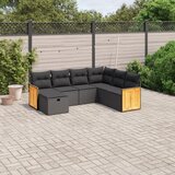 vidaXL 7-dijelni set vrtnih sofa od poliratana s jastucima crni | shoptok.hr
