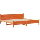  Okvir kreveta bez madraca voštano smeđi 200x200 cm od borovine | shoptok.hr