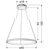 Lesnina XXXL VISEČA NIHALNA LED-SVETILKA Lune 1500 lm 4000 K | Shoptok.si