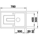 Blanco TOLON 45S 780x500/195 mm – kristalno bela | ePonuda.com
