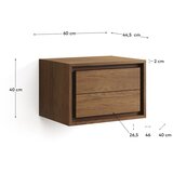 Kave Home nizka/stenska omarica za pod umivalnik iz masivnega tika v naravni barvi 60x40 cm kenta | Shoptok.si