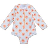 Swim Essentials Jednodelni kupaći kostim sa dugim rukavima za devojčice, Belo-kajsija Cene