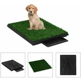 vidaXL Stranišče za domače živali z umetno travo zeleno 63x50x7 cm WC
