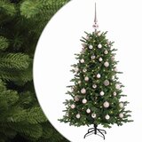  Umjetno božićno drvce s kuglicom 120 cm 150 LED lampica - 120 cm s LED-ima i ružičastim lopticama | shoptok.hr
