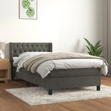 The Living Store Box spring postelja z vzmetnico temno siv 90x190 cm žamet - Box Spring Postelja, (21491616) Cene
