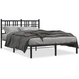  Metalni okvir za krevet s uzglavljem crni 120x200 cm | shoptok.hr