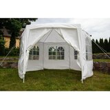  Saska Garden šesterokutni vrtni paviljon 378 × 330 × 260 cm s bočnim stranicama – bijeli Cijene