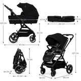 Kinderkraft dječja kolica Yoxi 2u1, Pure Black | shoptok.hr