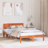  krevetni okvir s uzglavlje smeđa 140x190 cm čvrsti bor | shoptok.hr