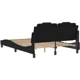  Okvir kreveta Viana s LED-om bez madraca crni 140 x 200 cm | shoptok.hr