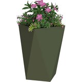  Cvetlično korito Oljčno zelena 50 x 50 x 75 cm Jeklo, (5000207529) | Shoptok.si