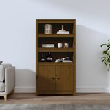 The Living Store Visoka omara medeno rjava 80x35x154 cm trdna borovina - Visoka Omara, (21435615) Cene