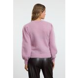 Trendyol Pink Fuzzy Flower Embroidered Knitwear Sweater | shoptok.hr