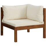 vidaXL Modularna kutna sofa s krem bijelim jastucima bagremovo drvo | shoptok.hr