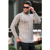 Madmext Beige Turtleneck Knit Detailed Sweater 6317 Cene'.'